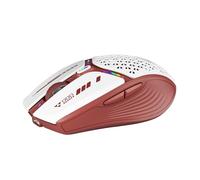 Uciefy Mouse wireless Bluetooth (BT5.0/5.1+2.4GHz) USB C ricaricabile LED livello batteria visibile, copertura a nido d'ape con ricevitore USB e adattatore di tipo C per laptop/PC/Mac/iPad, rosso