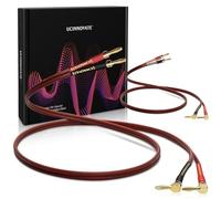 UCINNOVATE - Cavo per altoparlanti da 14 AWG con spine a banana, 2 x 3 m HiFi OFC con connettori a banana ad angolo retto placcato oro, cavo audio per audiofilo (3 m / 9,8 ft)