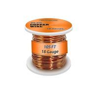 UCINNOVATE Filo di rame da 1 mm per la creazione di gioielli, 32 m, 18 Guage, filo di rame solido al 99,9%, filo di rame da 1 mm, per gioielli fai da te