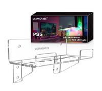 UCINNOVATE Supporto da parete in acrilico per PS5, kit di montaggio a parete con luce LED Dreamcolor, compatibile con Playstation 5, accessorio per console di gioco PS5 (Disc & Digital Edition