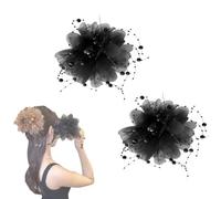 UCK-KIT Clip Per Capelli Con Le Lacrime A Farfalla, Nappa Per Capelli A Farfalla, Eleganti Barrette Di Fiori Non Slip, Accessori Per Lo Styling Squisiti Per Matrimoni, Feste, Stile Quotidiano,Nero