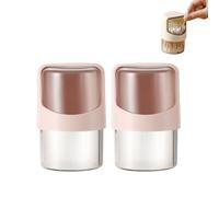 UCK-KIT Dispercinante del Supporto Qtip di Dimensioni da Viaggio con Coperchio Rotante - Piccole barattoli Trasparenti da 2 Pacchetti per tamponi di Cotone, scelte Fili di Fila,Rosa