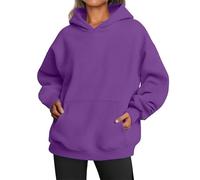 UCK-KIT Felpe con Cappuccio per Le Donne Felpe Oversize del Regno Unito Pullover con Cappuccio, Casual A Maniche Lunghe Pullover Semplice, Felpa con Cappuccio in Tinta Unita alla Moda Autunno,K,XL