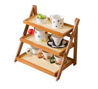 UCK-KIT Organizzatore della Stazione di caffè, Controsoffitto per Tazza in Legno A 3 Livelli, Ripiano da Banco della Cucina, Porta caffè, Display A Tazza per Ripiani in Cucina, Bar di caffè,Brown*a