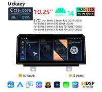 Uckazy 8-Core Wireless Carplay For BMW1/2 3 /4 Series F20 F21 F22 F30 F31 F32 F33 F34 F36 Android 14 GPS Car Multimedia Player