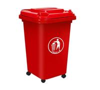 UCKYSU Bidone Spazzatura Esterni Ruote Grandi Dimensioni 30L 50L 100L 120L 240L Coperchio Ruote Esterno Giardino Garage Terrazza(Red,50L)