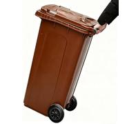 UCKYSU Cestino Portatile Esterni Con Ruote Scanalature Laterali Ideale For Spazi Pubblici Come Aree Gestione Immobiliare Campus(Coffee,20 Gallon)