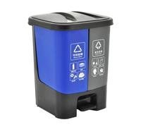 UCKYSU Cestino Rifiuti Classificato Esterno Doppio Pedale Ispessimento Classificazione Umidi Asciutti Dimensioni Ufficio Casa Cucina(Gray Blue,20l)