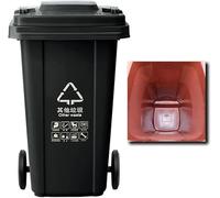 UCKYSU Con Ruote Silenziose Coperchio Bidone Della Spazzatura For Esterni Adatto Parchi Piazze Scuole Quartieri Altri Luoghi All'aperto(Negro)