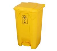 UCKYSU Pattumiera Pedale Medico Secchio Raccolta Rifiuti Ruote Grande Capacità Clinica Ospedale Coperchio Contenitore Armi Taglienti(Yellow,100L)