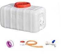 UCKYSU Serbatoio d'Acqua Grande capacità con Rubinetto Tubo dell'Acqua Uso Domestico All'aperto Cubo Stoccaggio Portatile in Plastica(Thickened 50L)