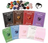 Uclac 28 pezzi di cristalli a forma di cuore di San Valentino con biglietti, regali di San Valentino, pietre preziose naturali, carte di scambio per San Valentino, scuola, classe, bomboniere, San