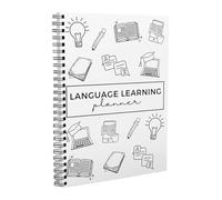 Uclac Language Learning Planner Notebook: Espandi le abilità vocabolarie e pratica nella vita reale, versione inglese a spirale, ideale per studenti e appassionati di lingue in erba