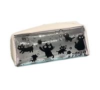 Uclac Unit Clear Design Kitty Ink Splash Pencil Holder Lovely Noir Cat Stationery Organizer Bag, Colore unico, Taglia unica