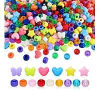 UCLEVER 1000 perline acriliche assortite, perline a forma di farfalla, con fori grandi, multicolore, ideali per bracciali, collane, Natale, San Valentino, lavori manuali e creazione di gioielli
