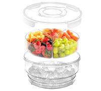 UCO Porta Merenda 28,5 cm Vassoio Da Portata, Antipastiera a 5 scomparti con scomparto per ghiaccio alla base, Vassoio Portaoggetti, Set Aperitivo, Porta Bomboniere (Rotondo)