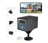 UCOCARE 4MP Mini Telecamera con SIM 4G da Esterno/Interno, Batteria 5200mAh, FHD Portatile Mini Telecamera 4G Senza WiFi, AI Rilevazione Moviment, Visione 160°, 10m Visione Notturna