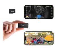 UCOCARE Mini Telecamera Wifi Interno, 4K Mini Videocamera Sorveglianza, Funziona con o Senza Wifi,Telecamera Spia con Scheda TF da 64 GB, Visione Notturna, 6 Ore Autonomia, Supporto Magnetico
