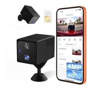 UCOCARE Telecamera con SIM, Telecamera con SIM 4G da Esterno, 4MP HD Mini Dash Cam Auto senza Fili, Batteria 5200mAh, Rilevamento Movimento Radar, Visione 160°, Visione Notturna