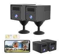 UCOCARE Telecamera con SIM, Telecamera con SIM 4G da Esterno, 4MP Mini Telecamere 4G Senza WiFi, Batteria 5200mAh, AI Rilevazione Moviment, Visione 160°, 4MP Visione Notturna, 2 Pezzi