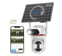 UCOCARE Telecamera Solare 4G da Esterno con SIM, Registrazione AOV 24/7