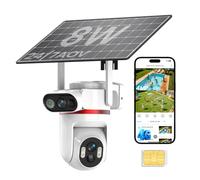 UCOCARE Telecamera Solare 4G da Esterno con SIM, Registrazione AOV 24/7