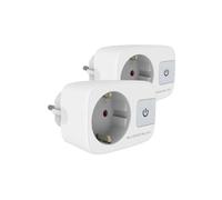 UCOMEN Presa con interruttore, certificato TÜV GS, adattatore per presa con sicurezza bambini, presa multipla, 3680 W 16 A, 2 pezzi, bianco - per casa e ufficio
