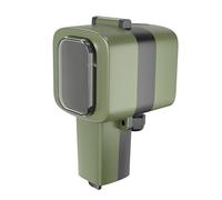 UCOMEN Presa Schuko in plastica, verde militare, impermeabile IP56, 17,3 x 10,5 cm, chiudibile con lucchetto