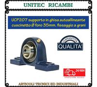 UCP207 Supporto in ghisa autoallineante Cuscinetto foro mm.35 fissaggio a grani
