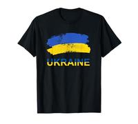 Ucraina Bandiera Pennellata Blu Giallo Arte Patriottica Maglietta