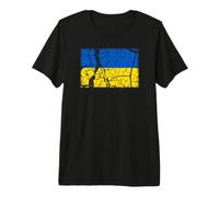 Ucraina Bandiera Vintage/Kiev, Maglietta Premium