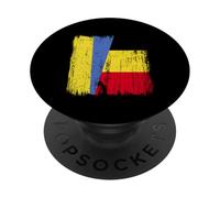 Ucraina Belgio Mezza Bandiera Ucraina Maglia Belga PopSockets PopGrip Adesivo