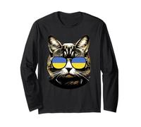 Ucraina Cat Design Bandiera Ucraina Occhiali da Sole Maglia a Manica
