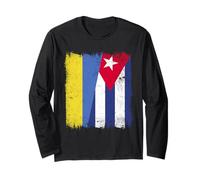 Ucraina Cuba Mezza Bandiera Ucraina Patrimonio Cubano Maglia a Manica