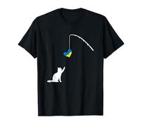 Ucraina Cuore Gatto Canna Da Pesca I Stand Con Ucraina Gatti Maglietta