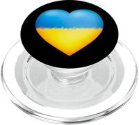 Ucraina cuore in fiamme colori nazionali bandiera ucraina PopSockets PopGrip per MagSafe