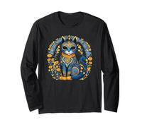 Ucraina Gatto Floreale Divertente Bandiera Ucraina Stile Vyshyvanka Maglia a Manica