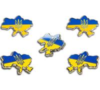 Ucraina Pin Mappa - Il Cappotto Of Arms Simbolo Risvolto - 1 " / 2.5cm, 5-Pcs