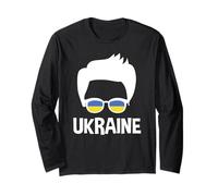 Ucraina, Ragazzo, Silhouette, Patriottico, ucraino, Orgoglio Maglia a Manica