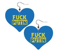 Ucraina Russia Conflict Flag I Stand With UkrainePutin Support Ucraina Orecchini in pelle per le donne Orecchini pendenti con pendente a goccia con gancio Regali per ragazza adulta