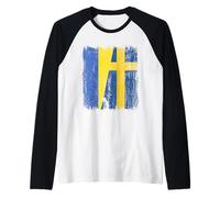 Ucraina Svezia Mezza bandiera Ucraina Radici svedesi Maglia con Maniche Raglan