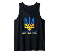 Ucraina Tryzub Tridente Bold Bandiera Moderna Grafica Stile Canotta
