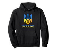Ucraina Tryzub Tridente Bold Bandiera Moderna Grafica Stile Felpa con Cappuccio