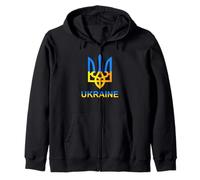 Ucraina Tryzub Tridente Bold Bandiera Moderna Grafica Stile Felpa con Cappuccio