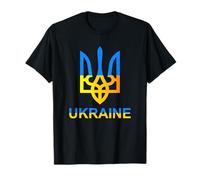 Ucraina Tryzub Tridente Bold Bandiera Moderna Grafica Stile Maglietta