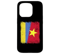 Ucraina Vietnam Half Flag Storia ucraina vietnamita Custodia per iPhone 15 Pro
