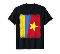 Ucraina Vietnam Half Flag Storia Ucraina vietnamita Maglietta
