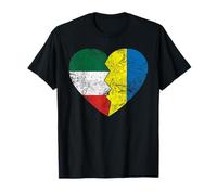 Ucraino Bandiere Italiane Cuore | Italia Ucraina Radici Vintage Maglietta