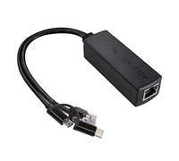 UCTRONICS Splitter PoE Gigabit 5V 3A, adattatore PoE 2 in 1 a USB C/Micro USB, compatibile IEEE 802.3af/at 10/100/1000Mbps per Raspberry Pi 3/4, telecamere IP di sicurezza e altro ancora