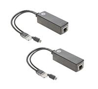 UCTRONICS - Splitter PoE per Raspberry Pi, 5 V, confezione da 2, adattatore attivo da PoE a Micro USB, compatibile IEEE 802.3af, per tablet, Dropcam e Raspberry Pi 2/3 e altro ancora